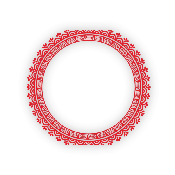 Red Decorative Circular Border Design