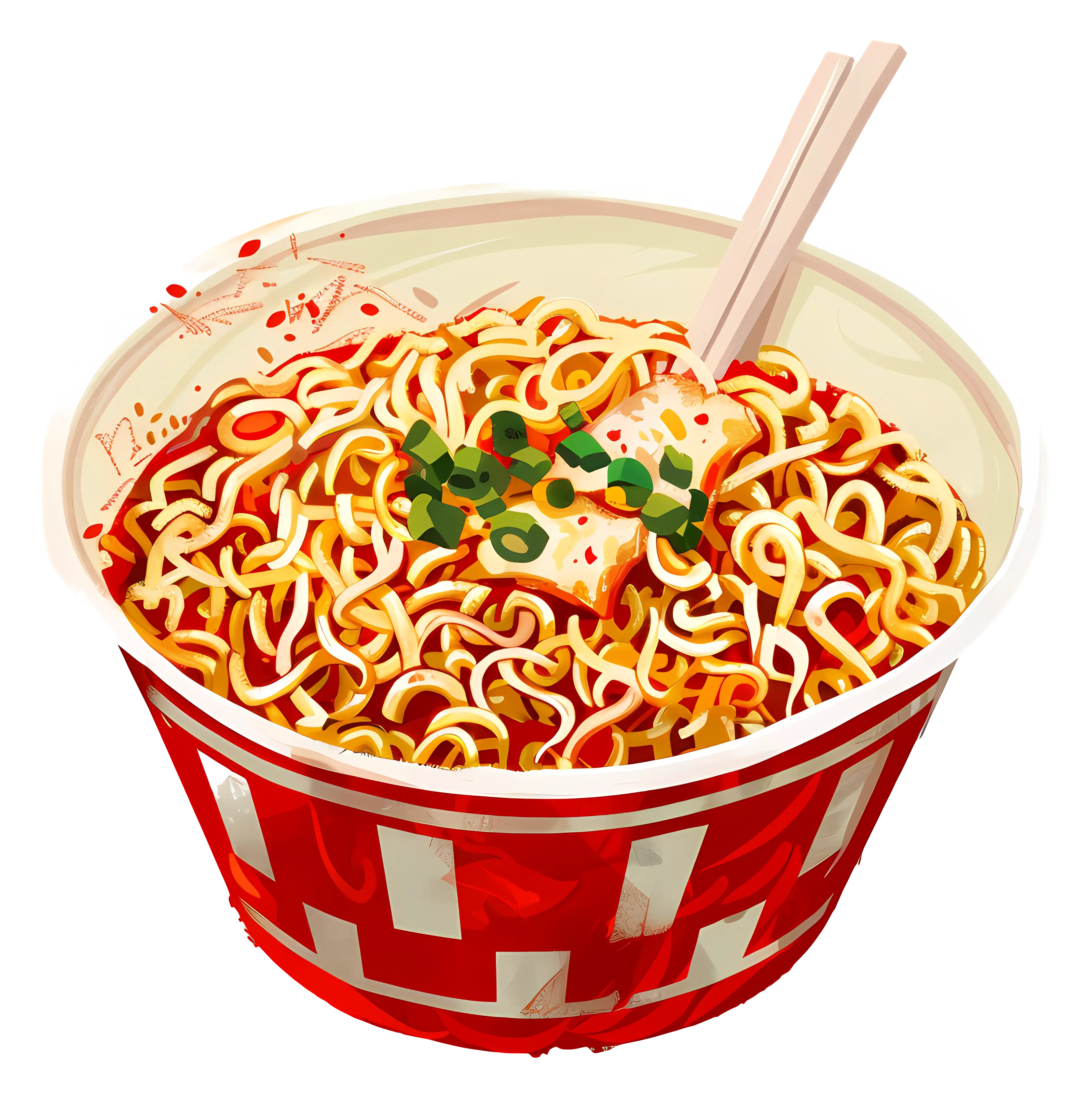 Spicy Noodles in a Colorful Cup