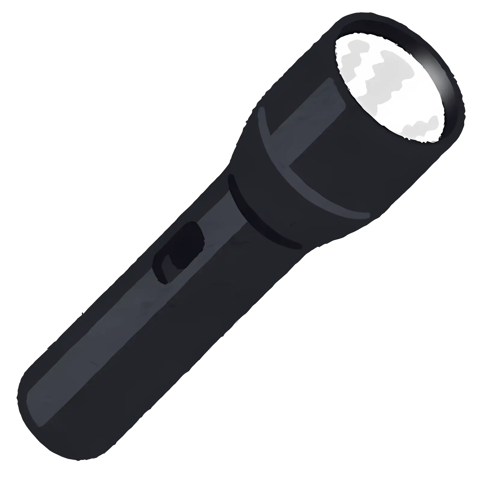 Black Flashlight Cartoon Illustration