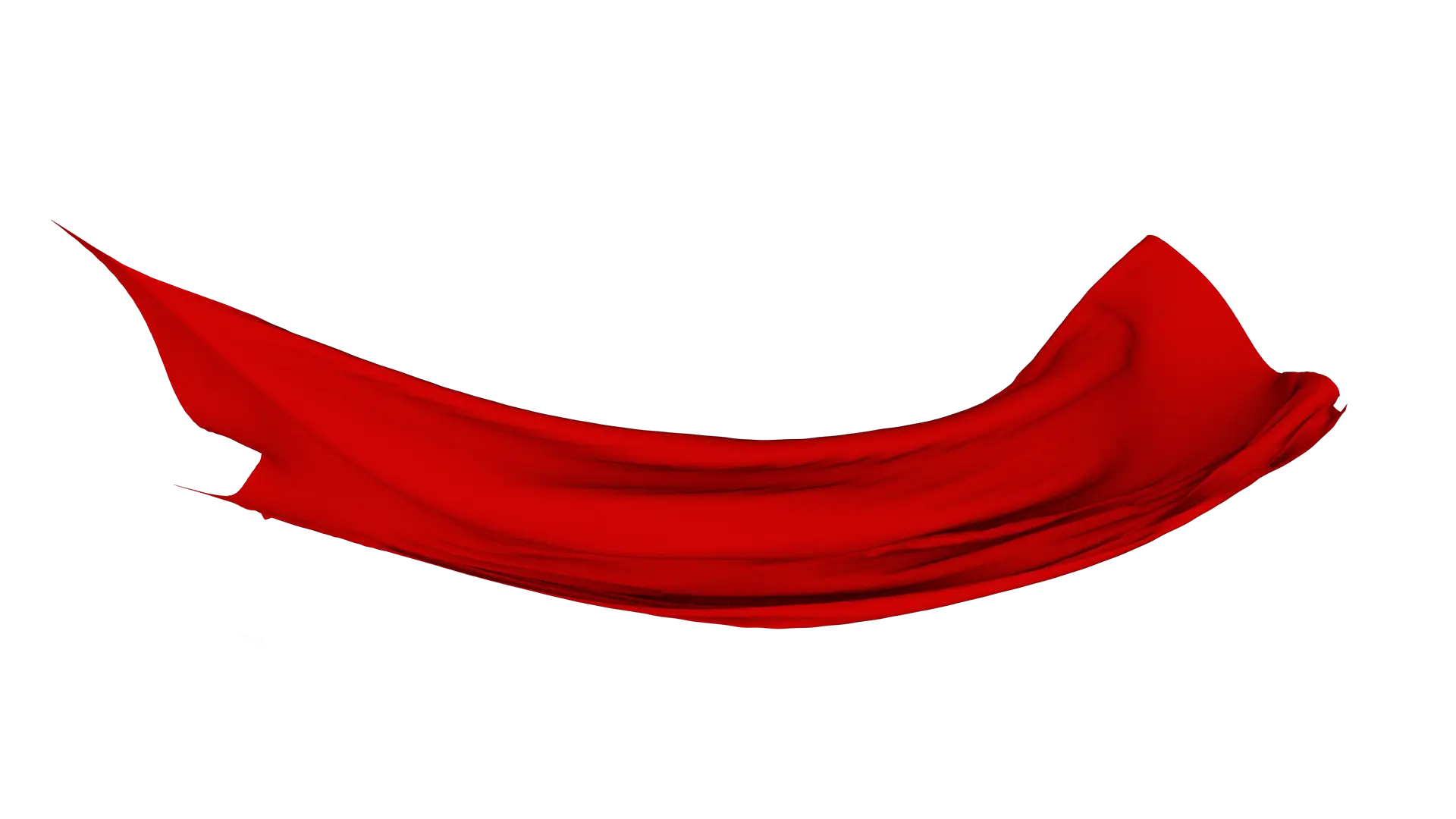 Flowing Red Fabric Ribbon