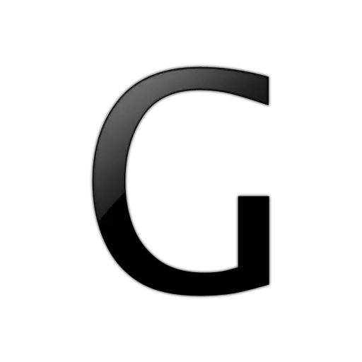 Black Uppercase G on Transparent Background