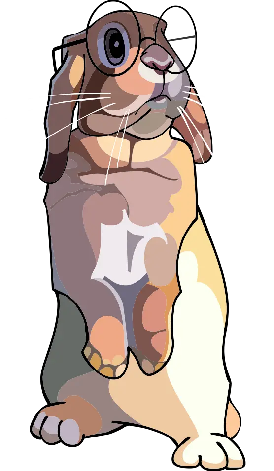Cartoon Rabbit with Glasses
