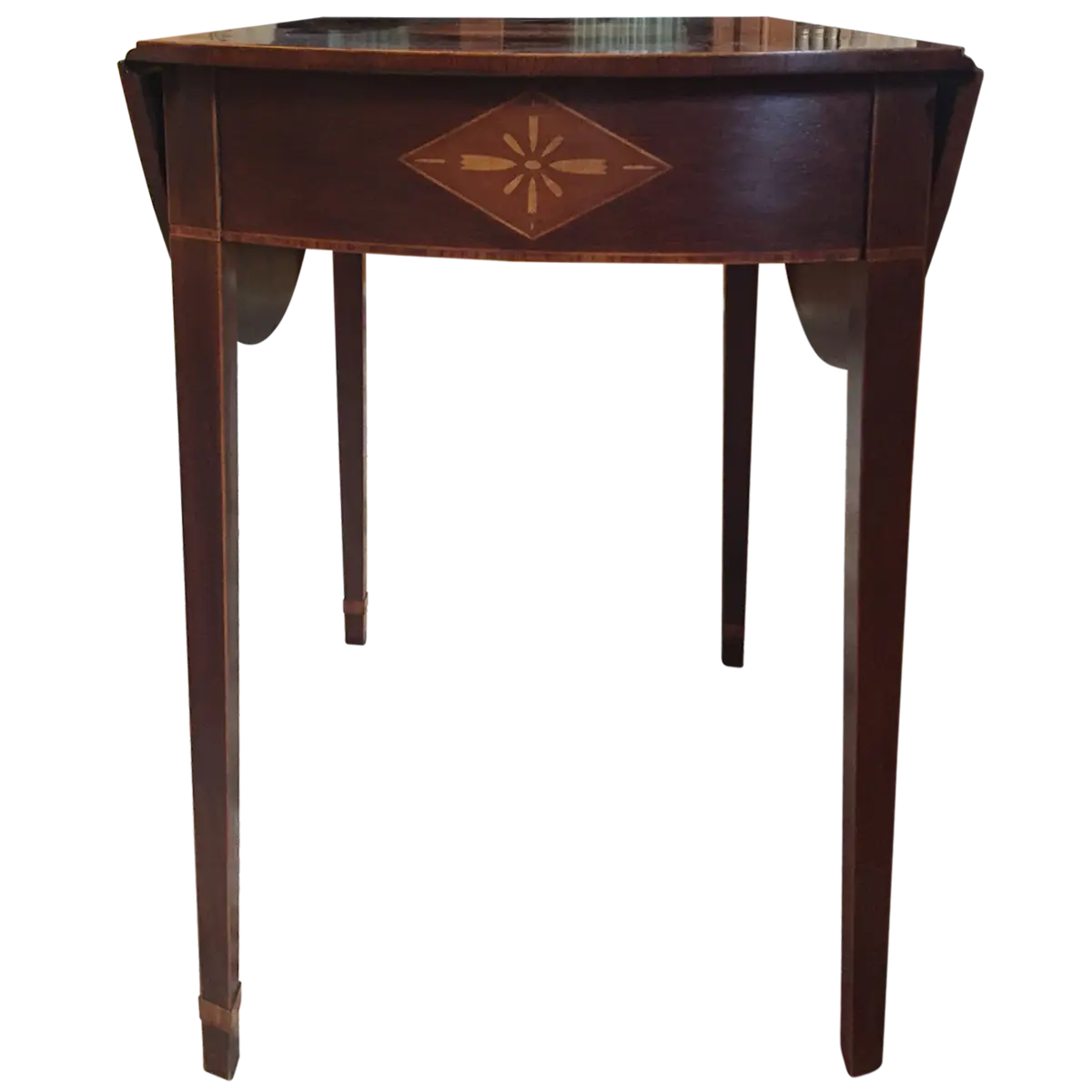Elegant Wooden Side Table with Inlay