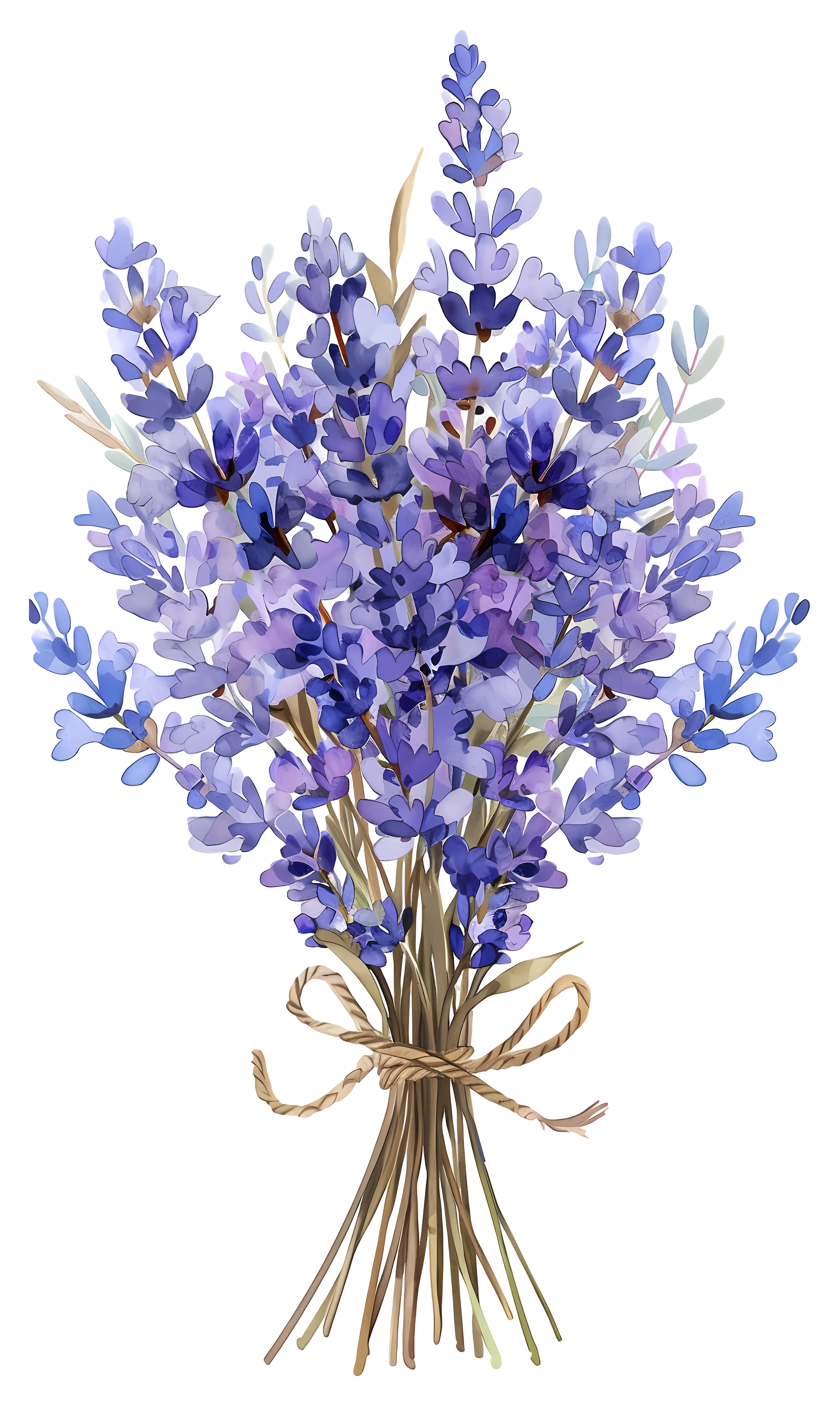 Lavender Flower Bouquet Illustration