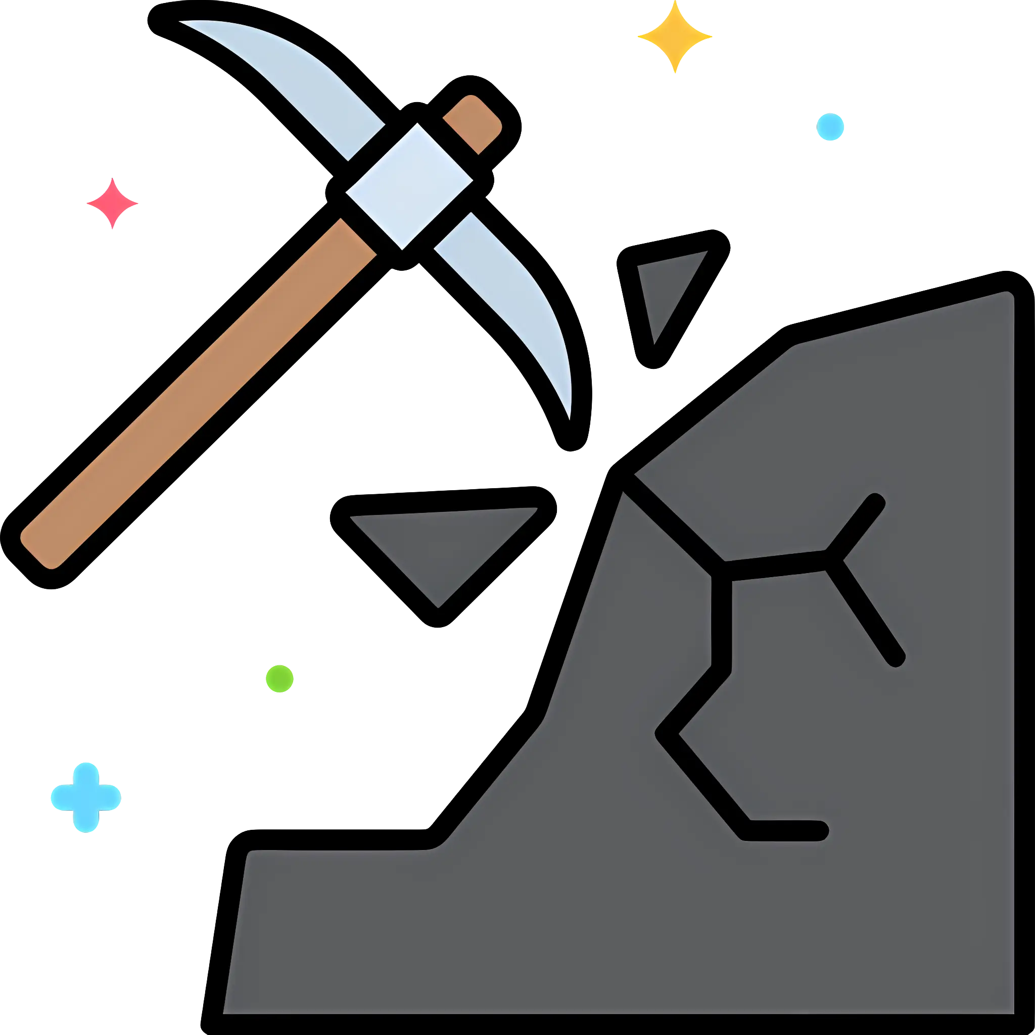 Pickaxe Breaking Rock