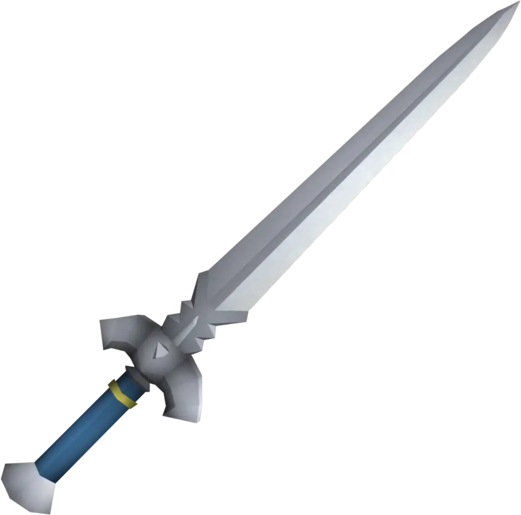 Cartoon Silver Sword with Blue Handle