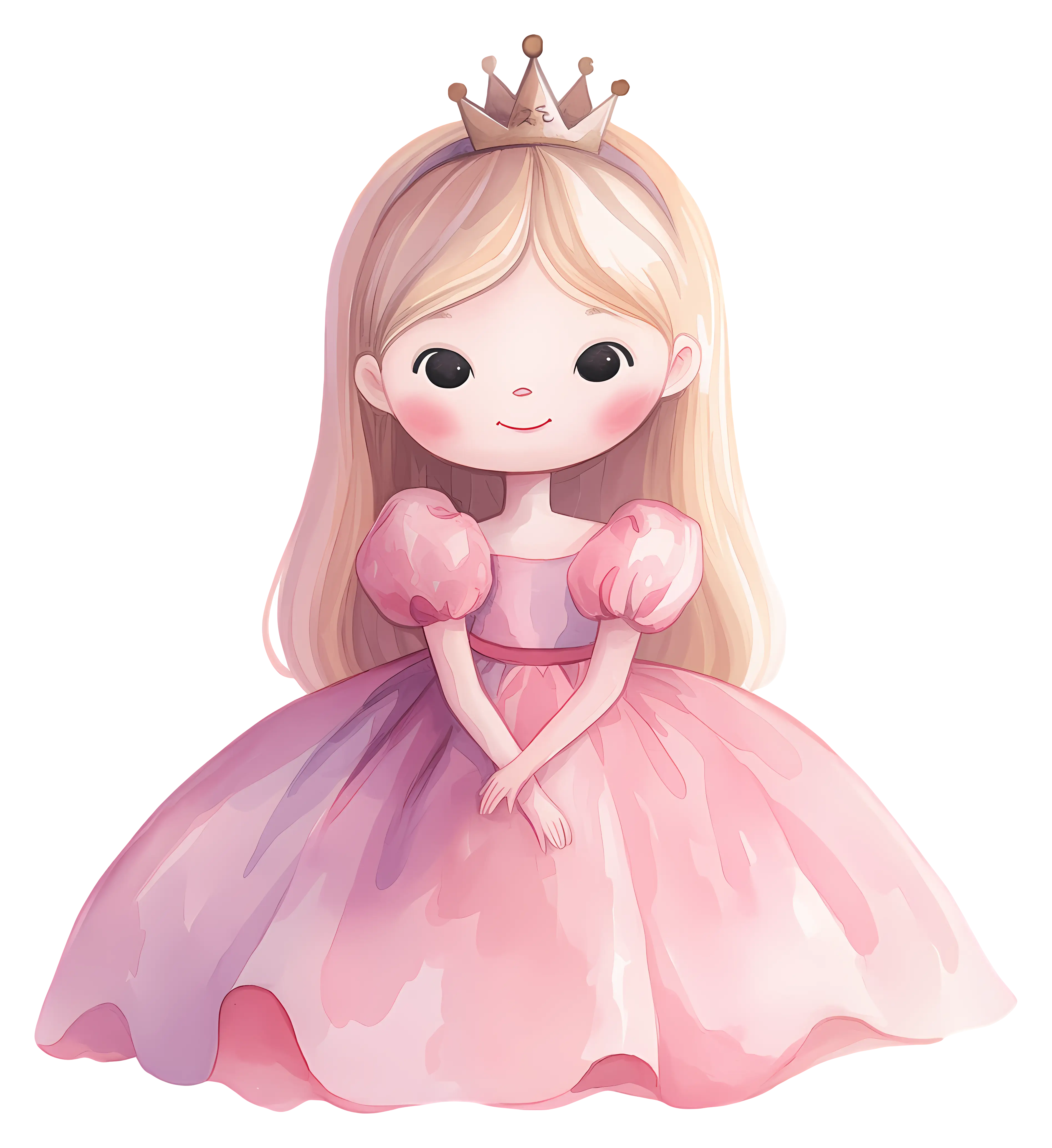 Cute Pink Princess with Crown