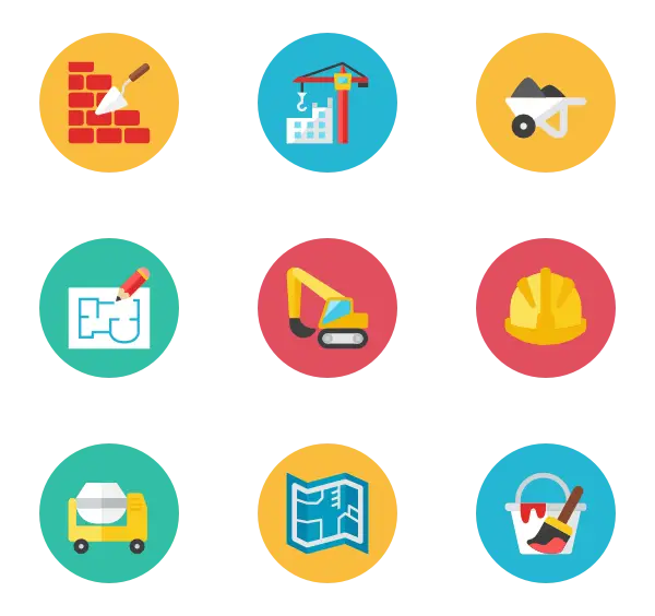 Colorful Construction Icons