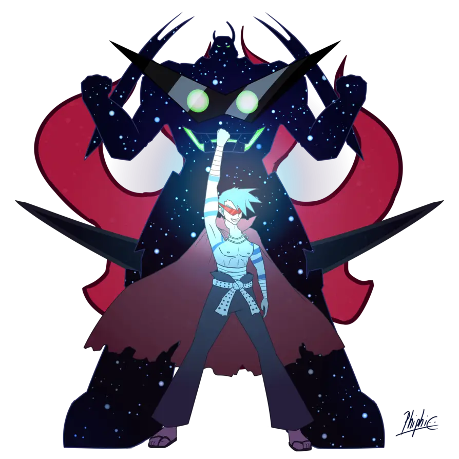 Anime Character with Giant Robot