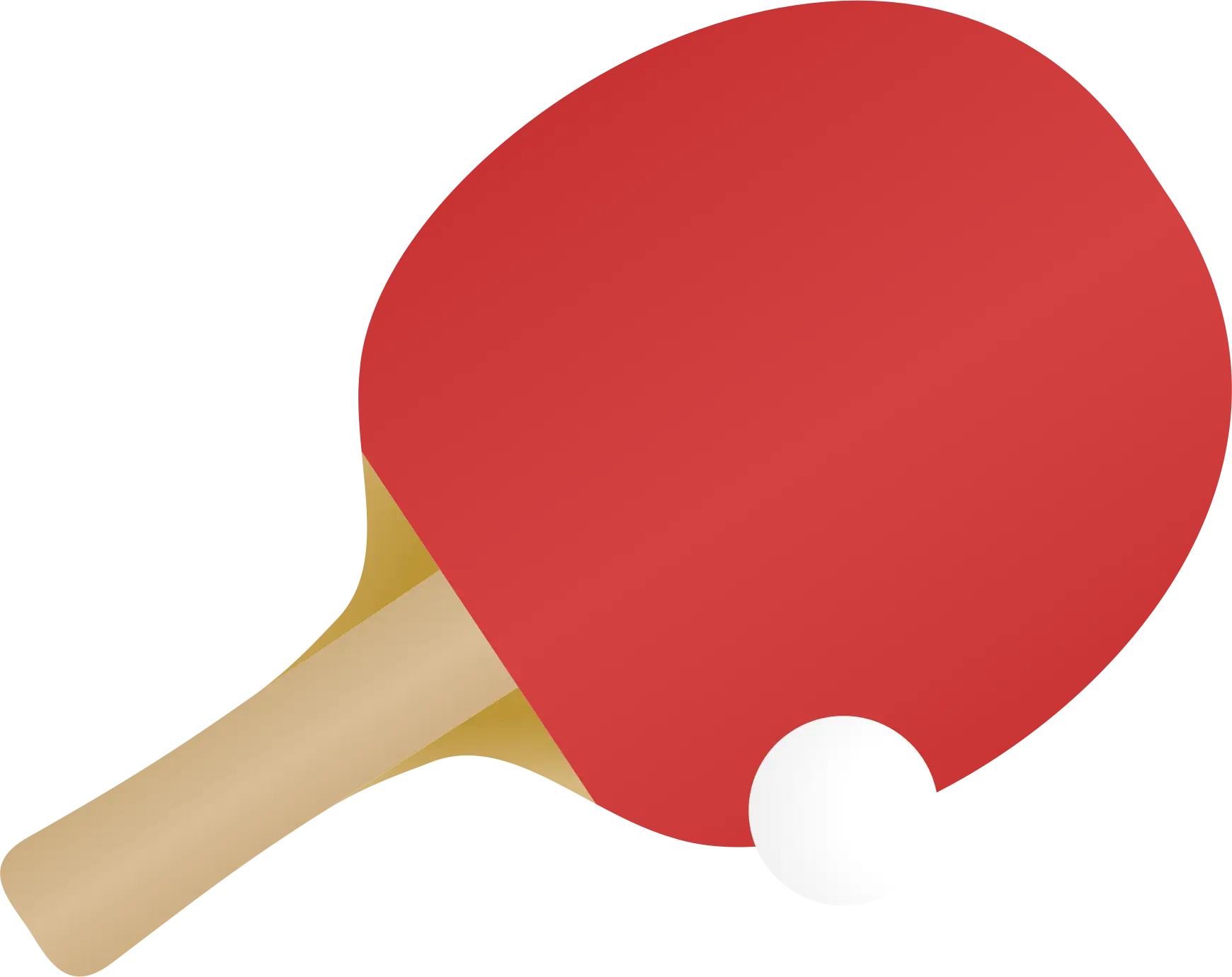 Red Ping Pong Paddle with Ball