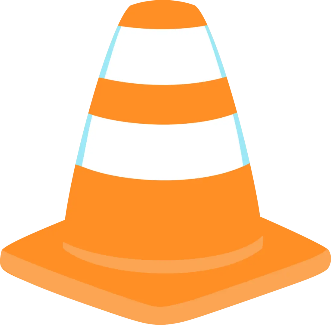 Simple Orange and White Cone Graphic