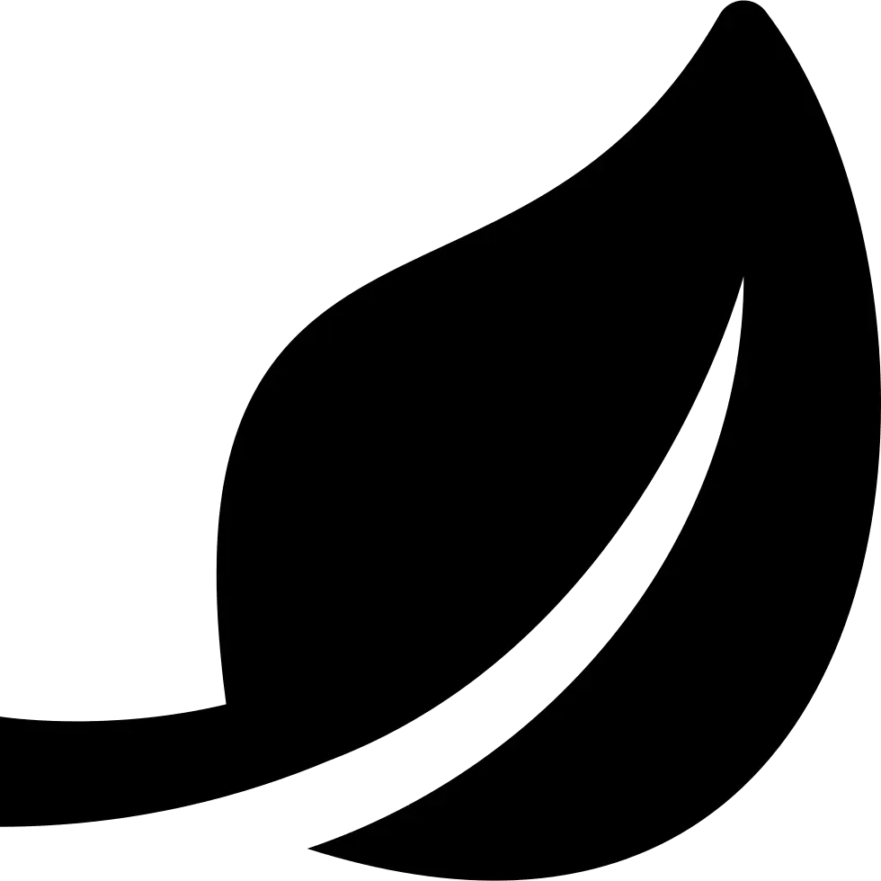 Minimalistic Black Leaf Icon