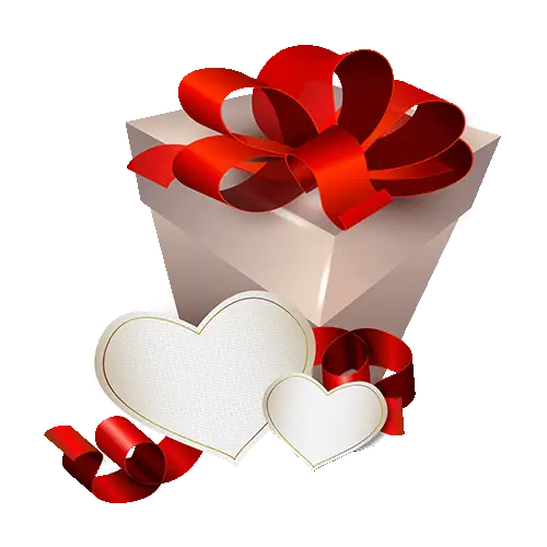 Illustration of Gift Box with Red Ribbon