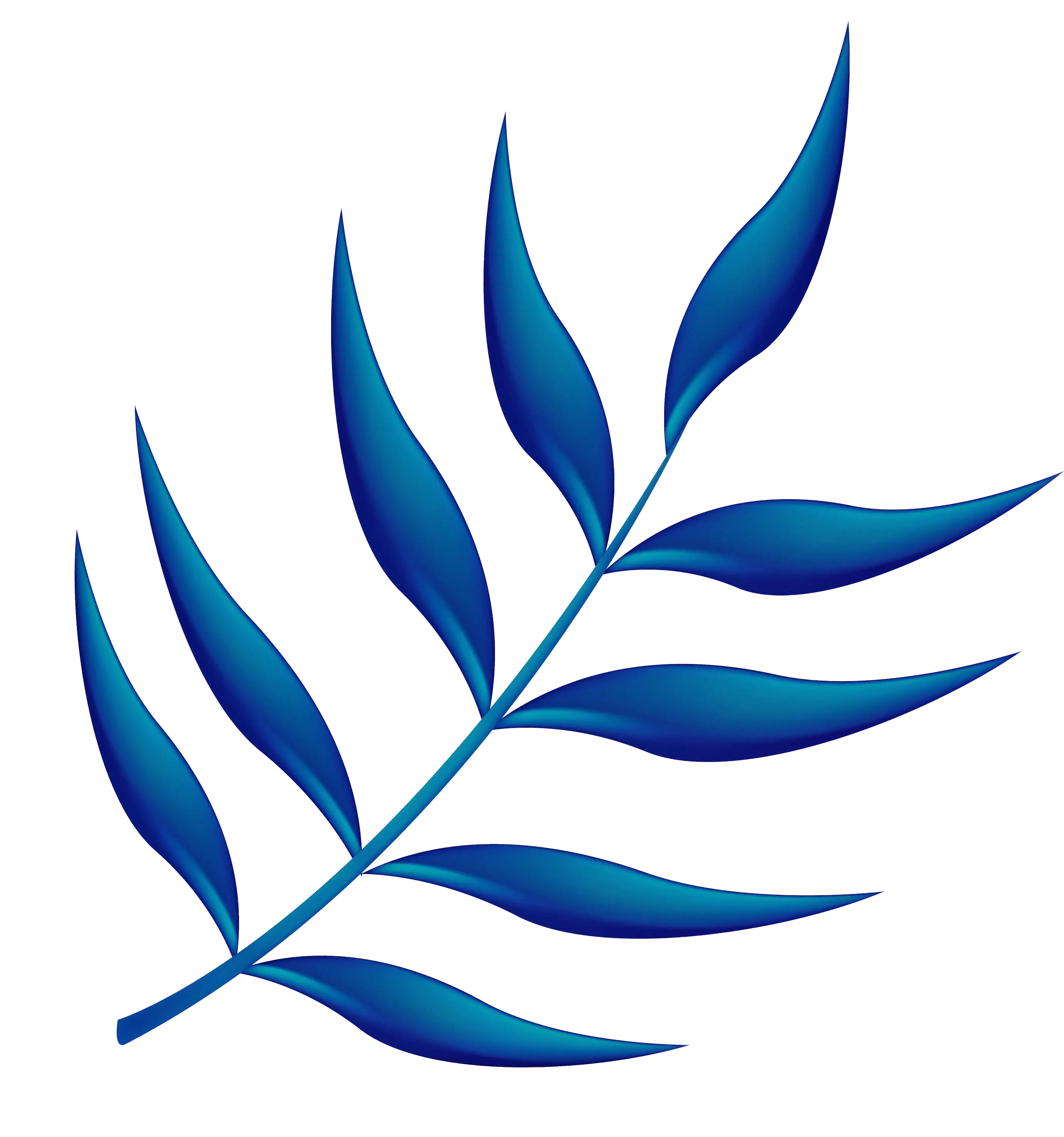 Stylized Blue Leaf Design