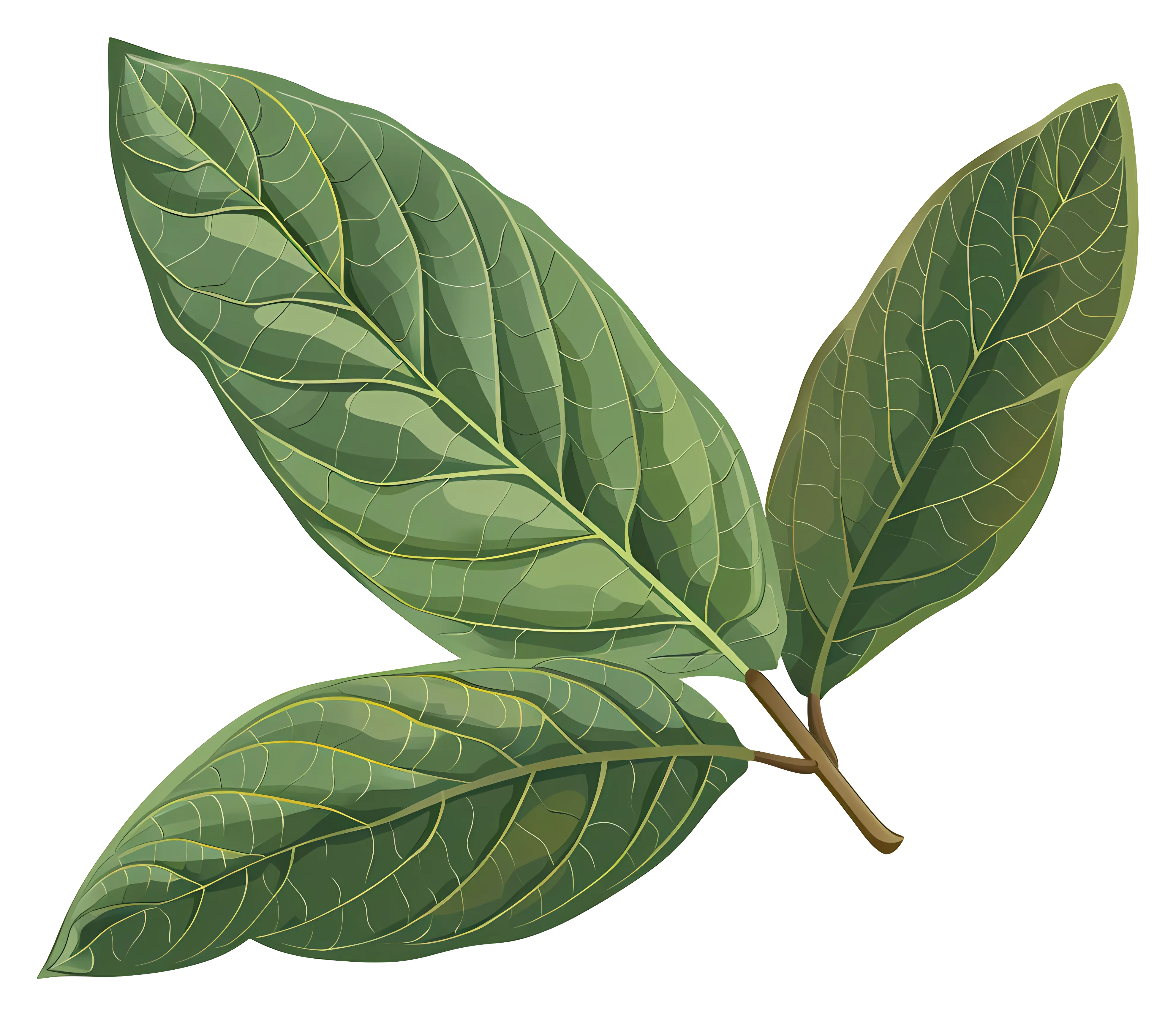 Illustration of Vibrant Green Leaves