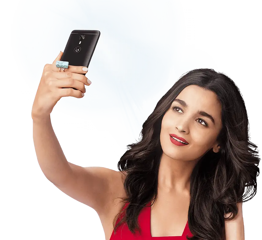 Woman Taking a Selfie with Smartphone