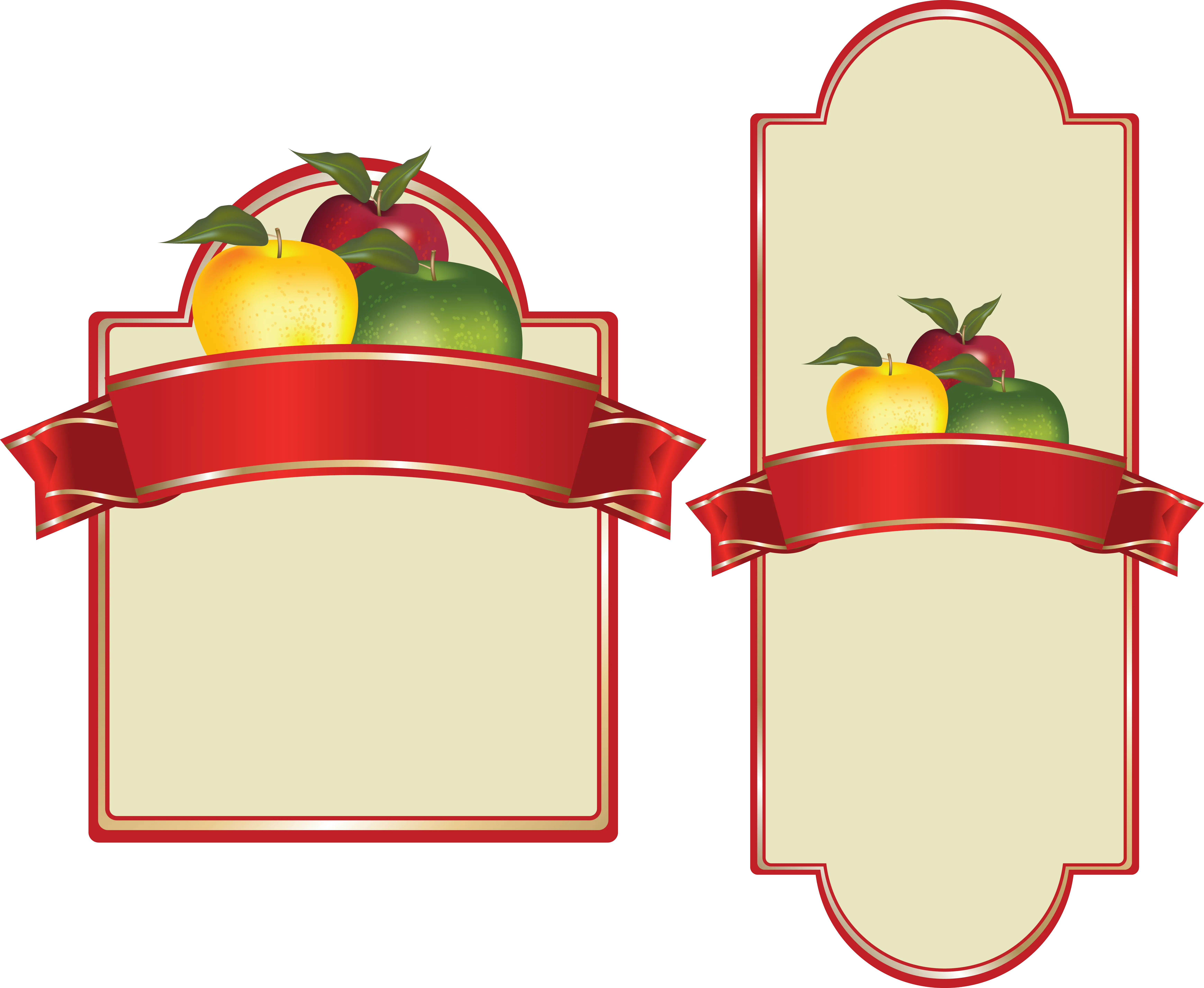 Fruit Labels with Red Banners
