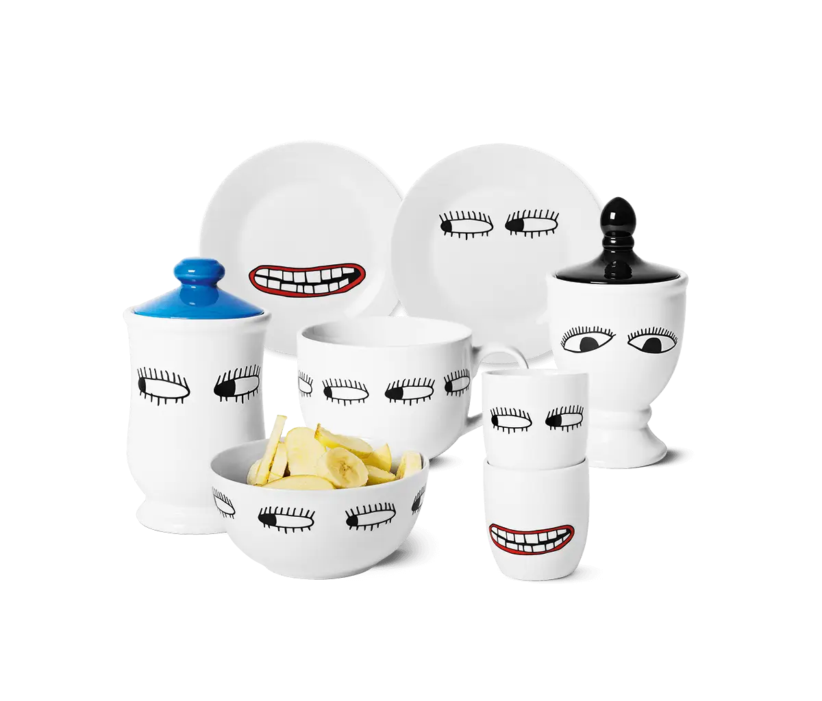 Face-Themed Dishes Collection