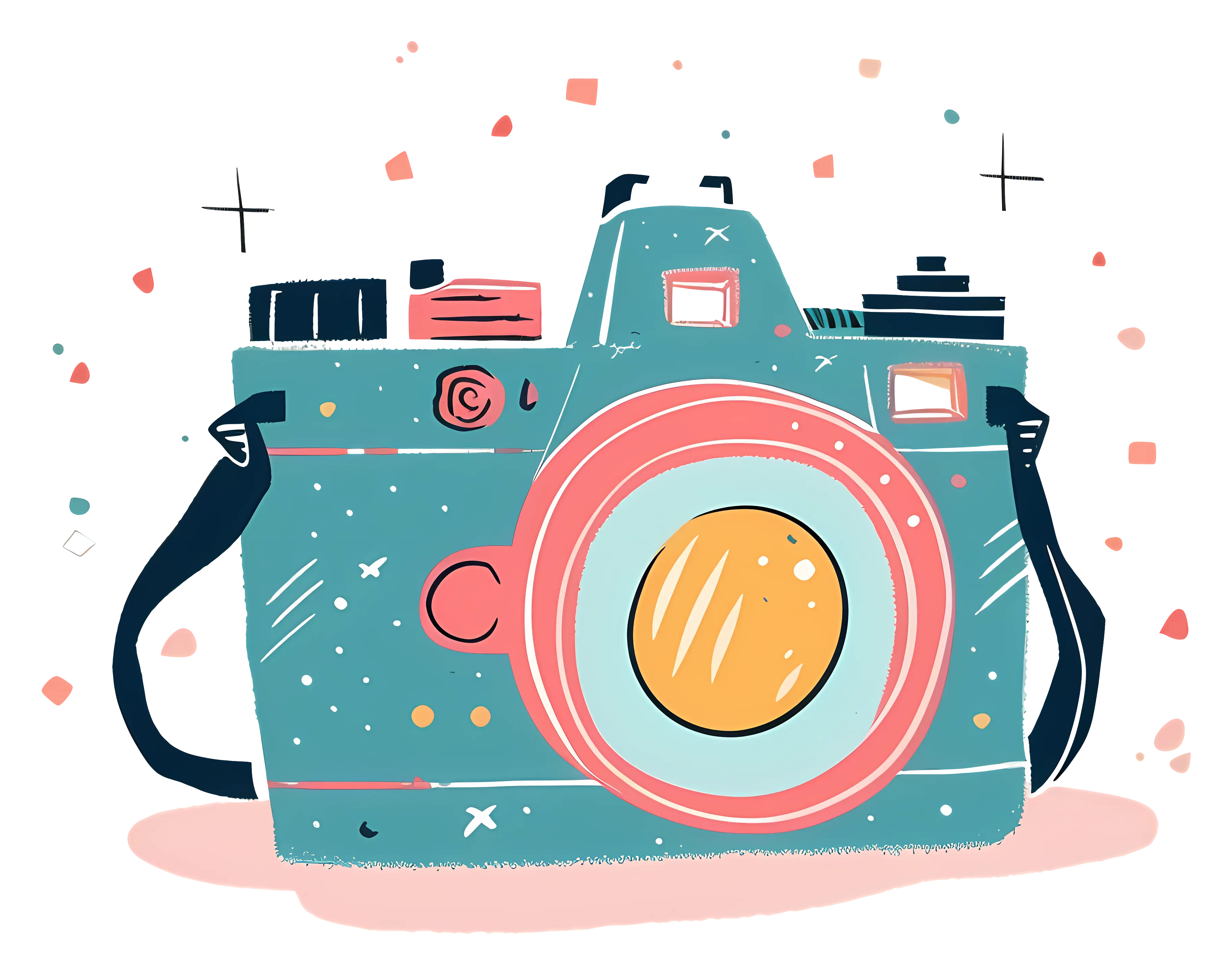 Colorful Vintage Camera Illustration