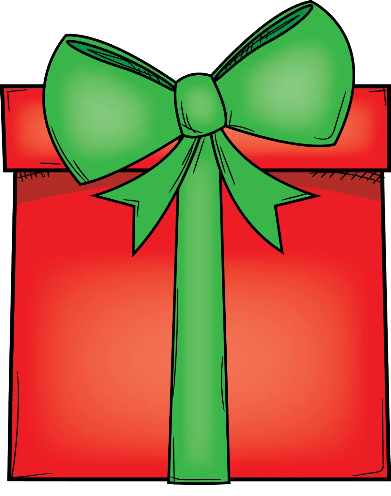 Red Gift Box with Green Ribbon