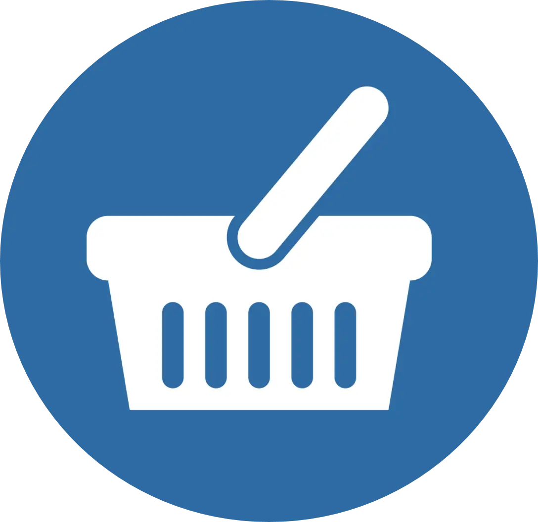 Blue Shopping Basket Icon