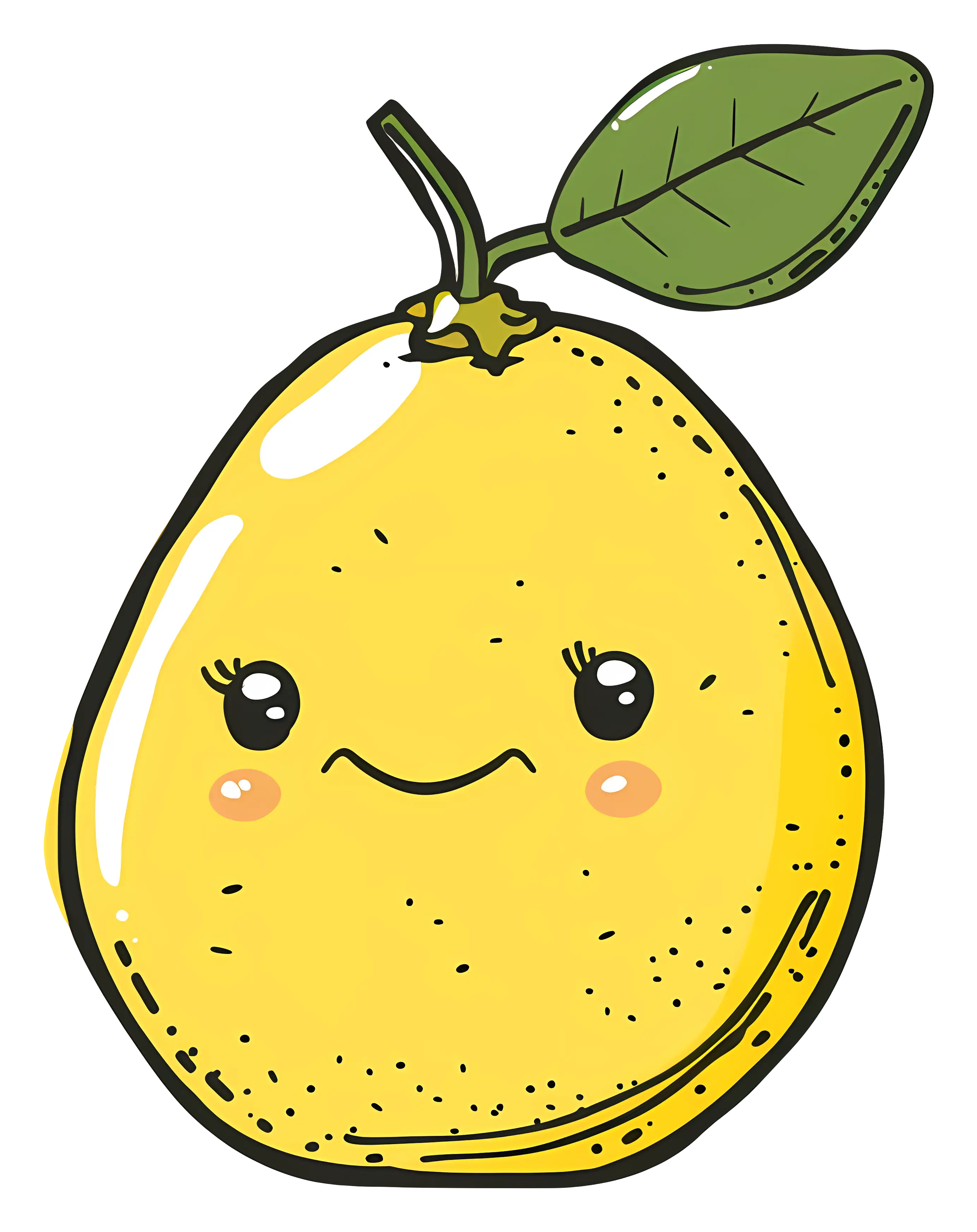 Cute Yellow Fruit Character With a Smiling Face
