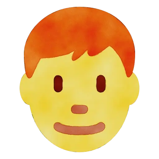 Red-Haired Emoji Face Smiling