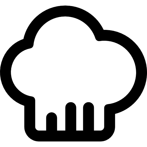 Chef Hat Icon in Minimalist Black Design