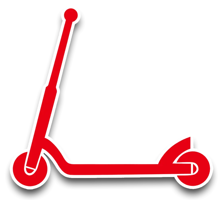 Kick Scooter Red Icon for Mobility