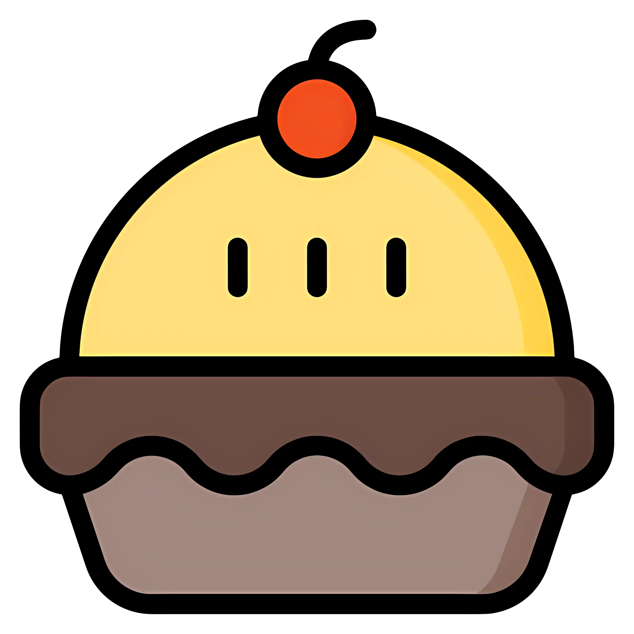 Cherry Topped Pie Illustration