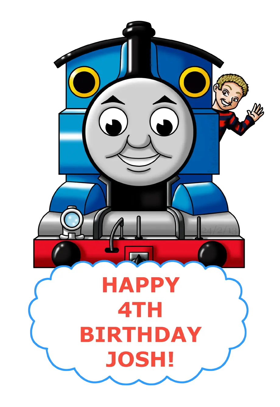 Happy 4th Birthday Train Cartoon