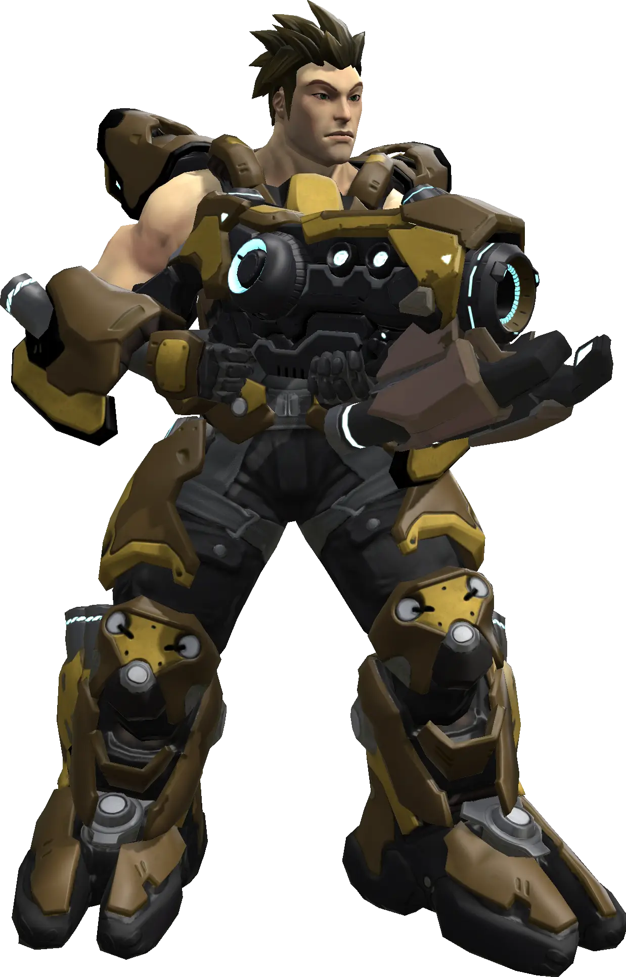 Robotic Armored Soldier in Battle Gear