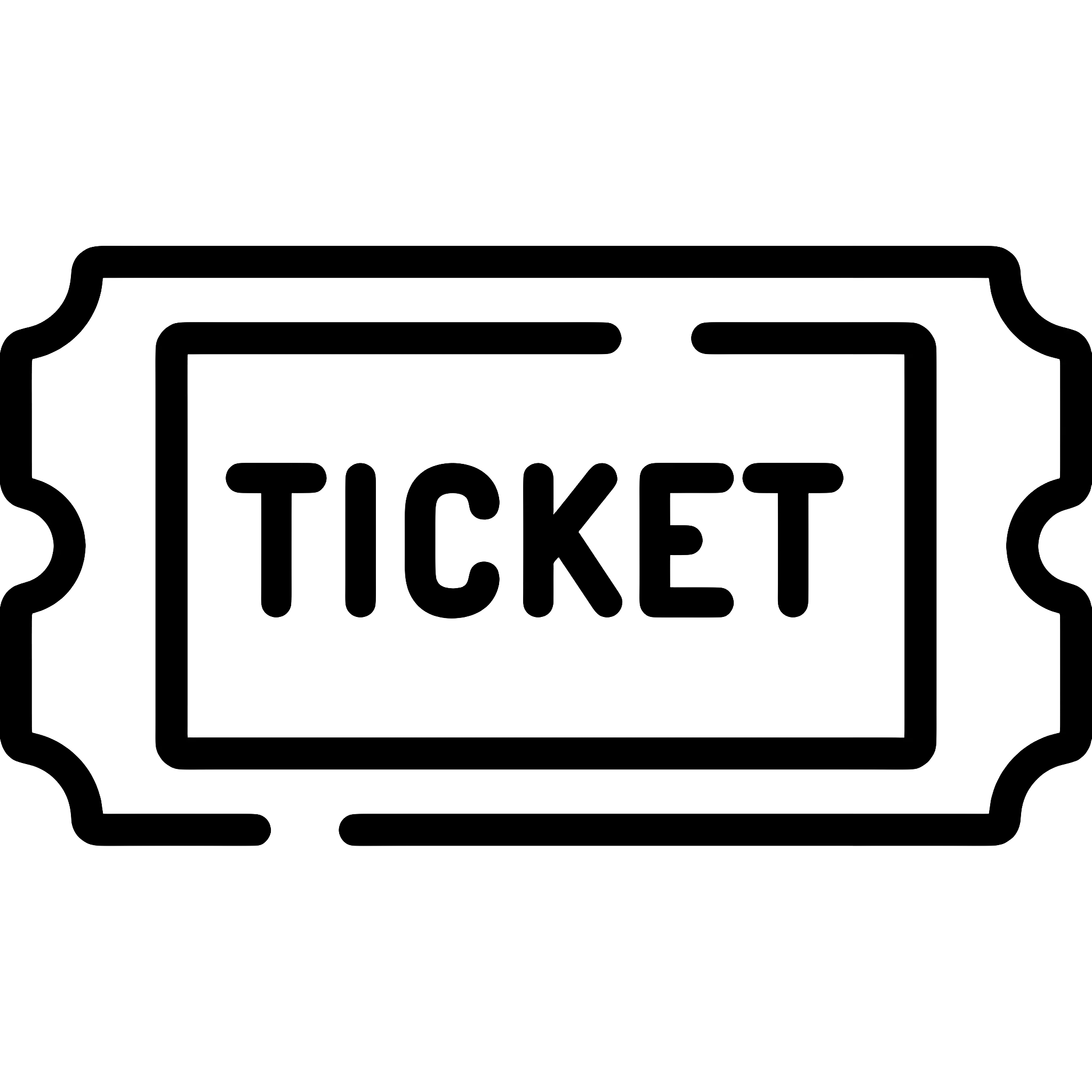 Black and white ticket icon outline