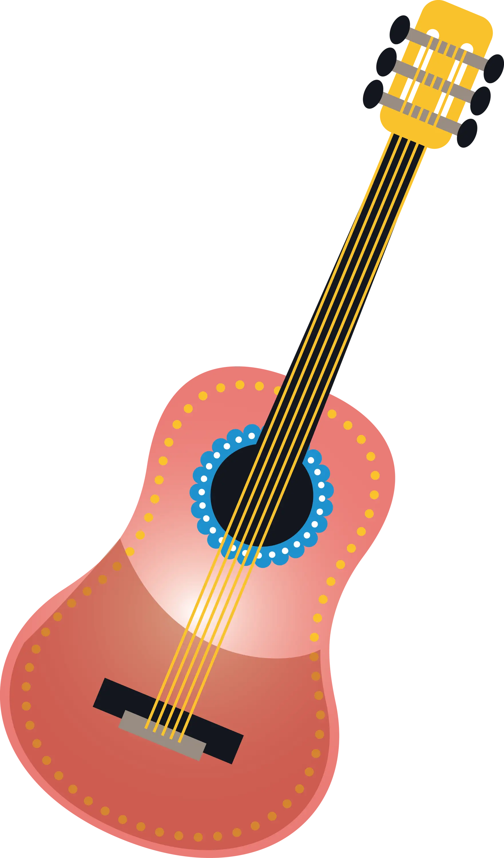 Decorative Acoustic Guitar Illustration