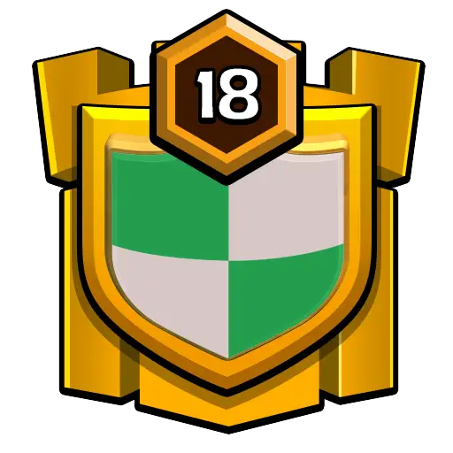 Golden Shield Emblem with Number 18