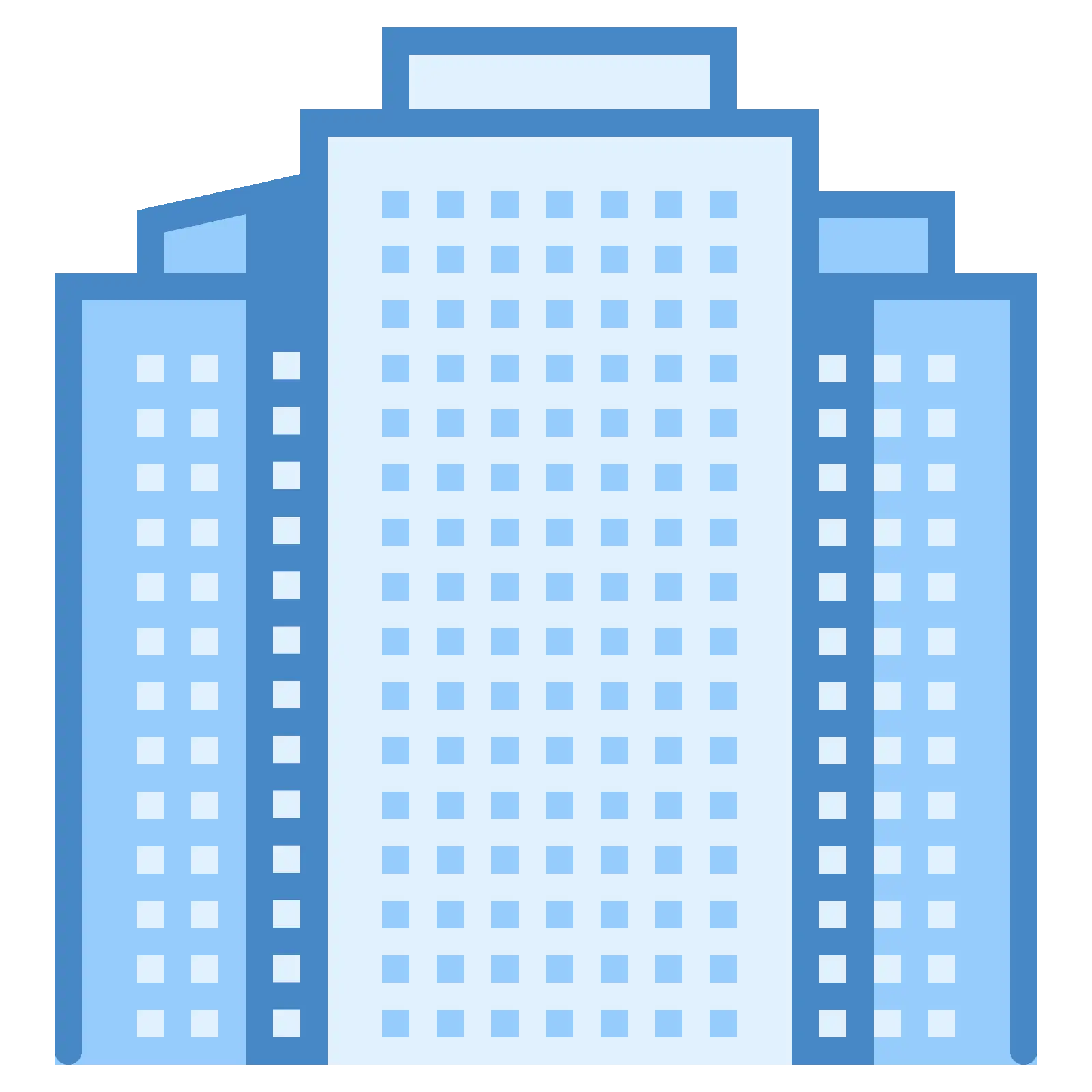 Modern Blue Building Illustration