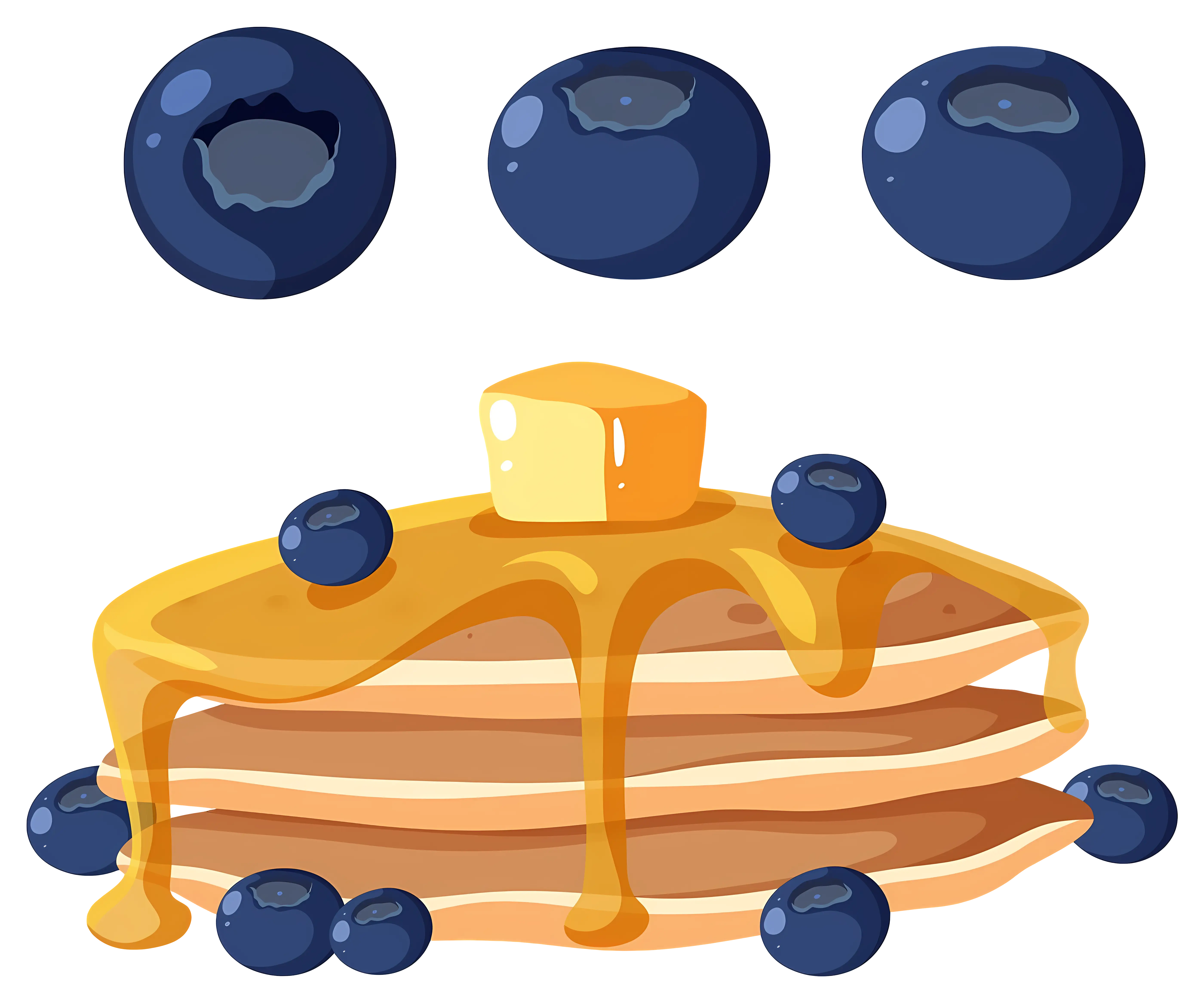 Pancakes with Blueberries and Syrup