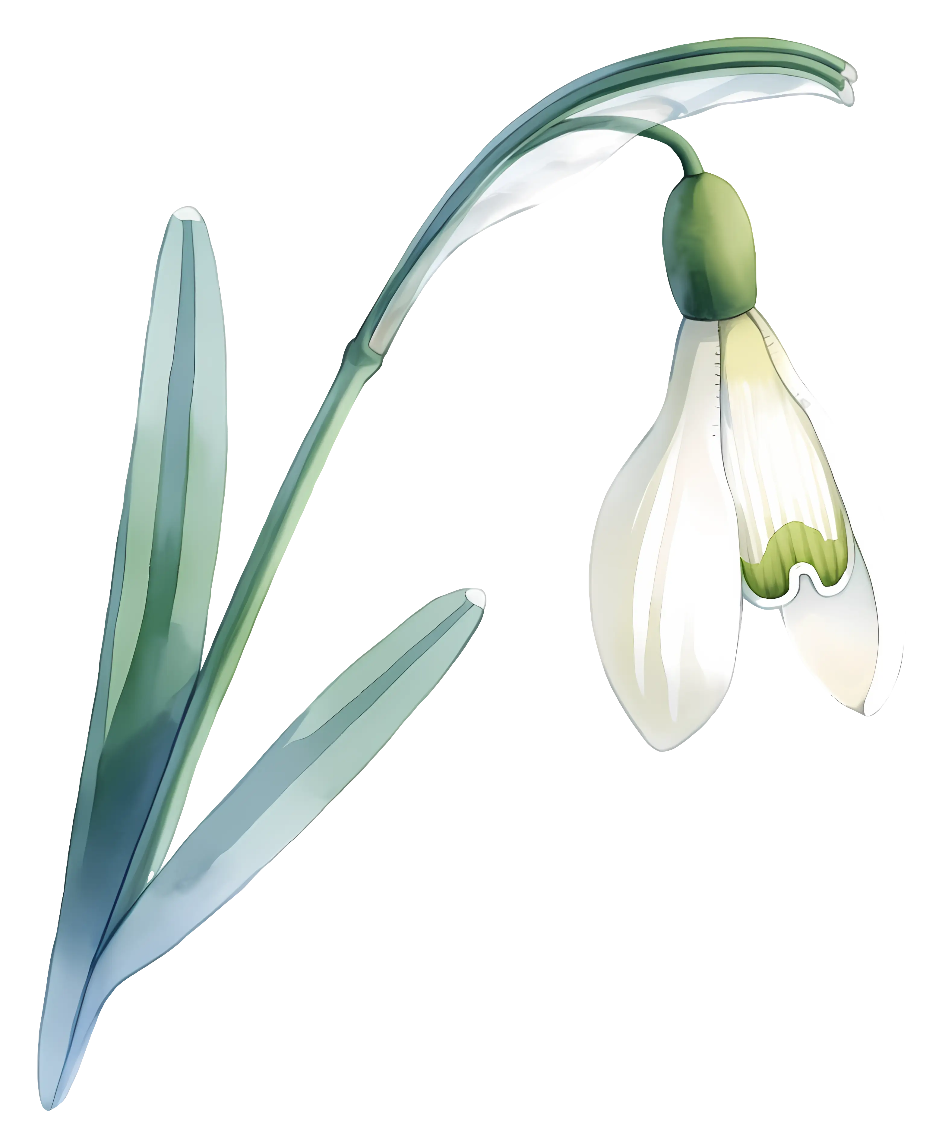 Illustrative Single Snowdrop Flower