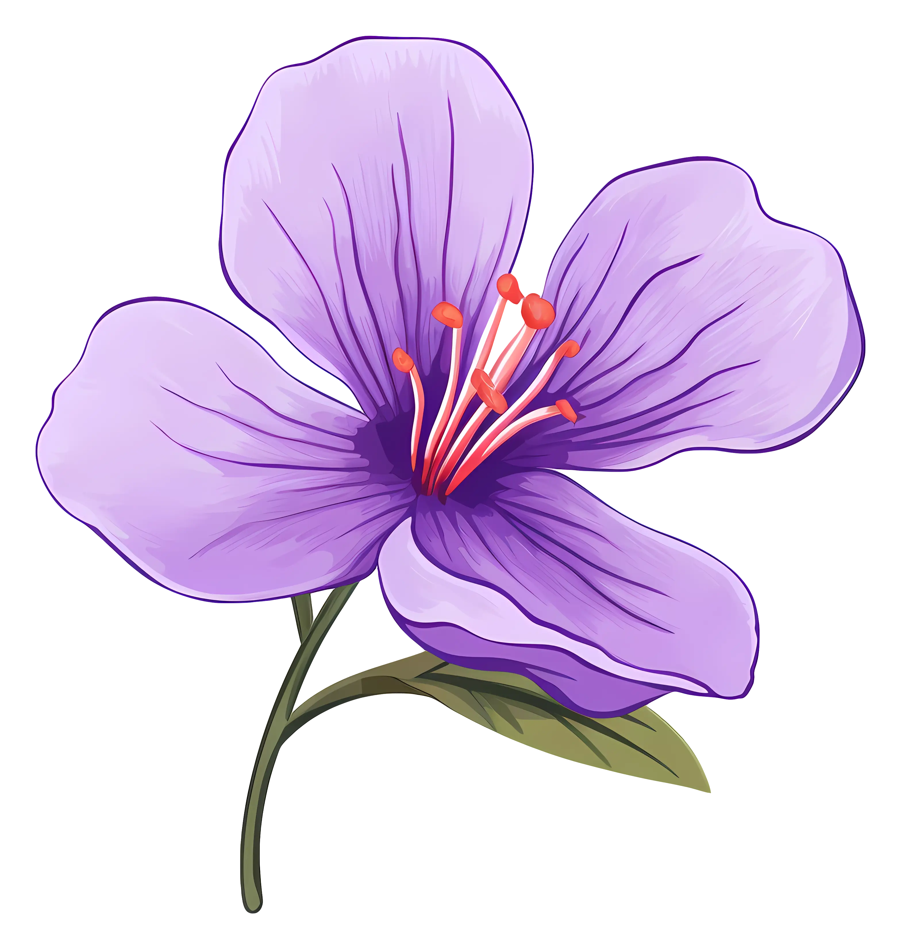 Purple Flower Blossom with Detailed Petals