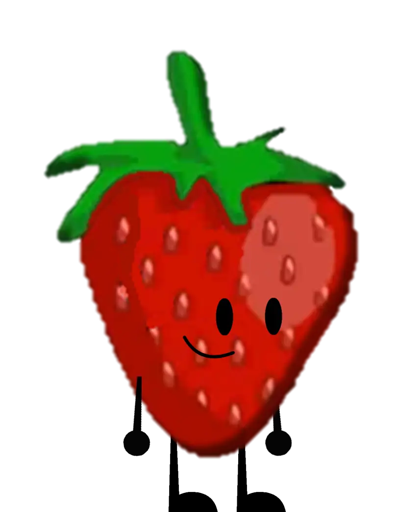 Cartoon Strawberry Character with a Smile