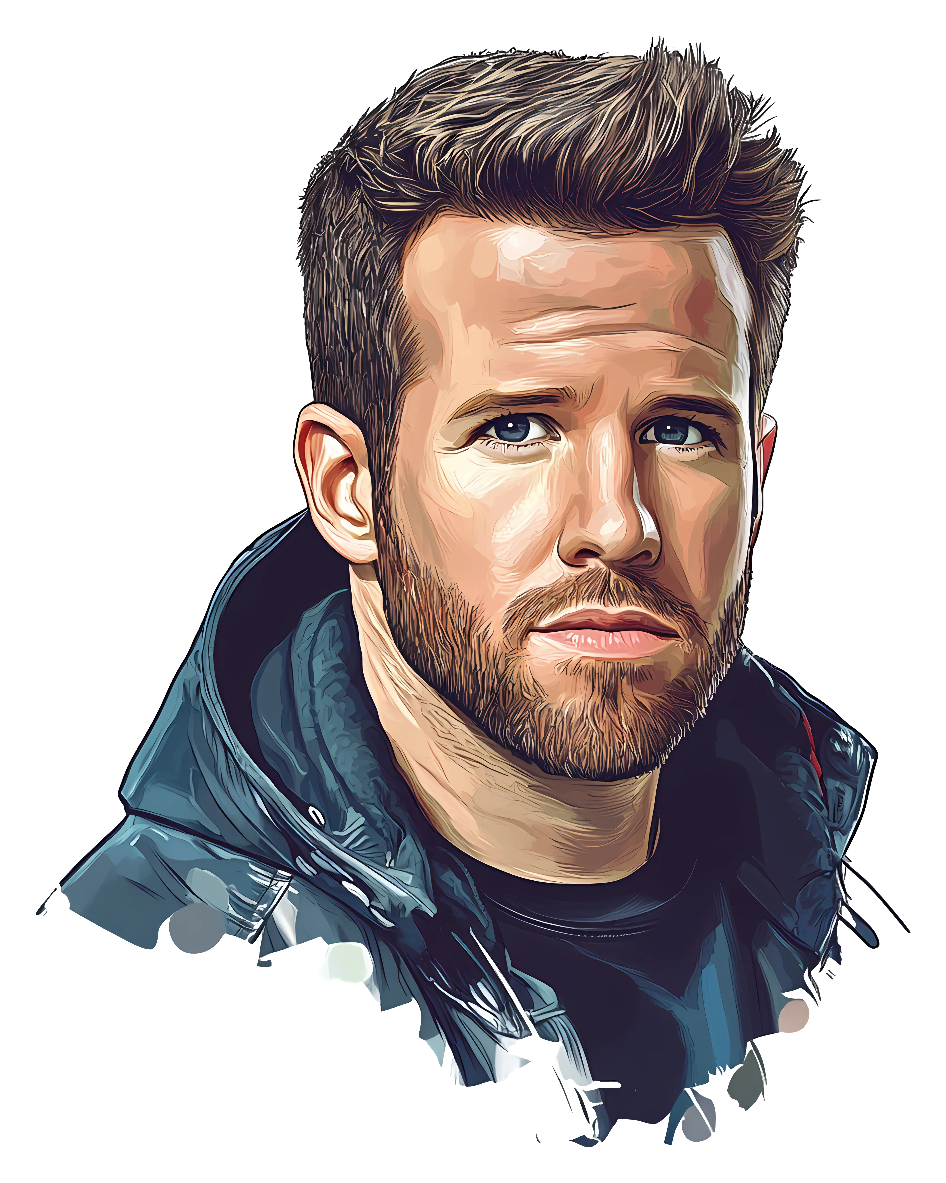 Digital Portrait of a Man with Stylized Art