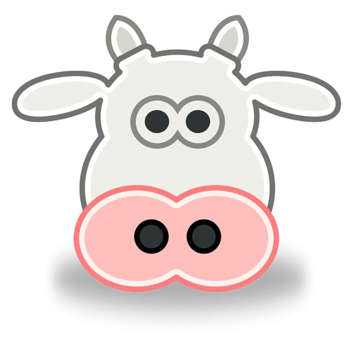 Cute Cartoon Cow Face Illustration