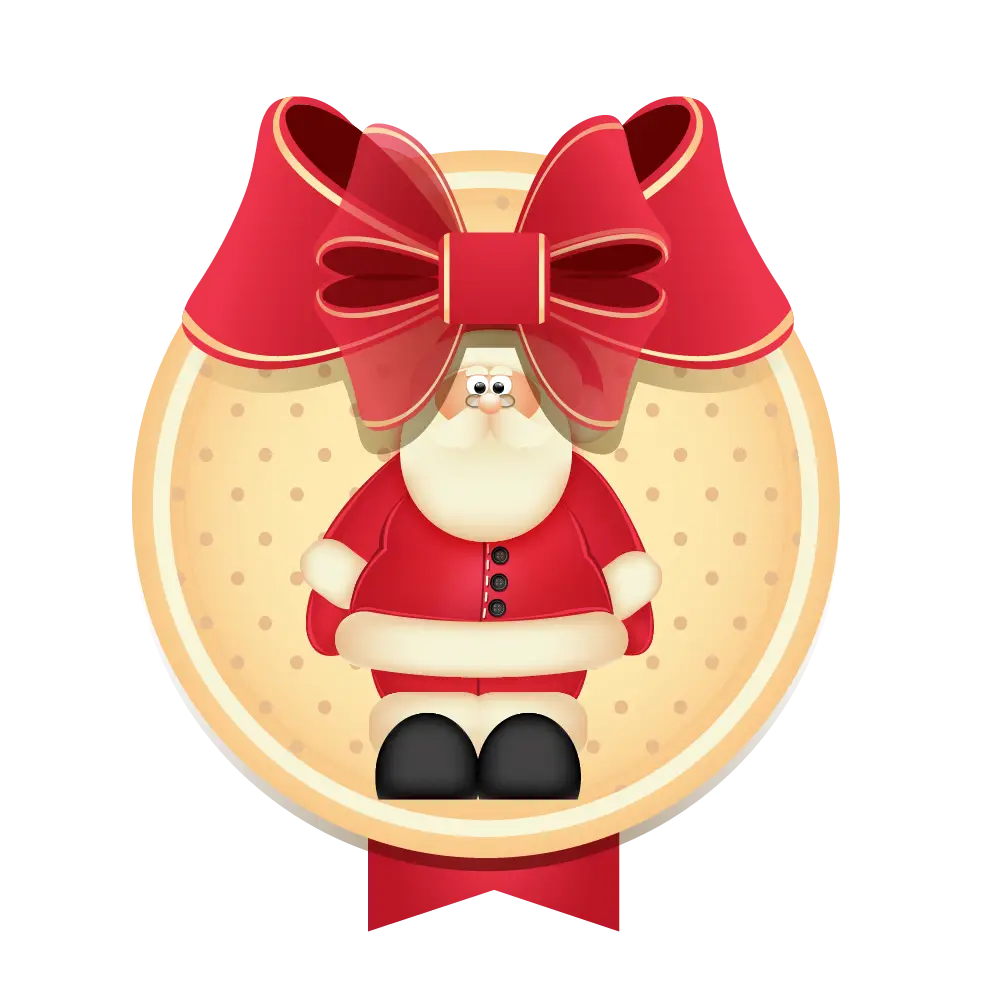 Santa Claus with Red Bow Decoration