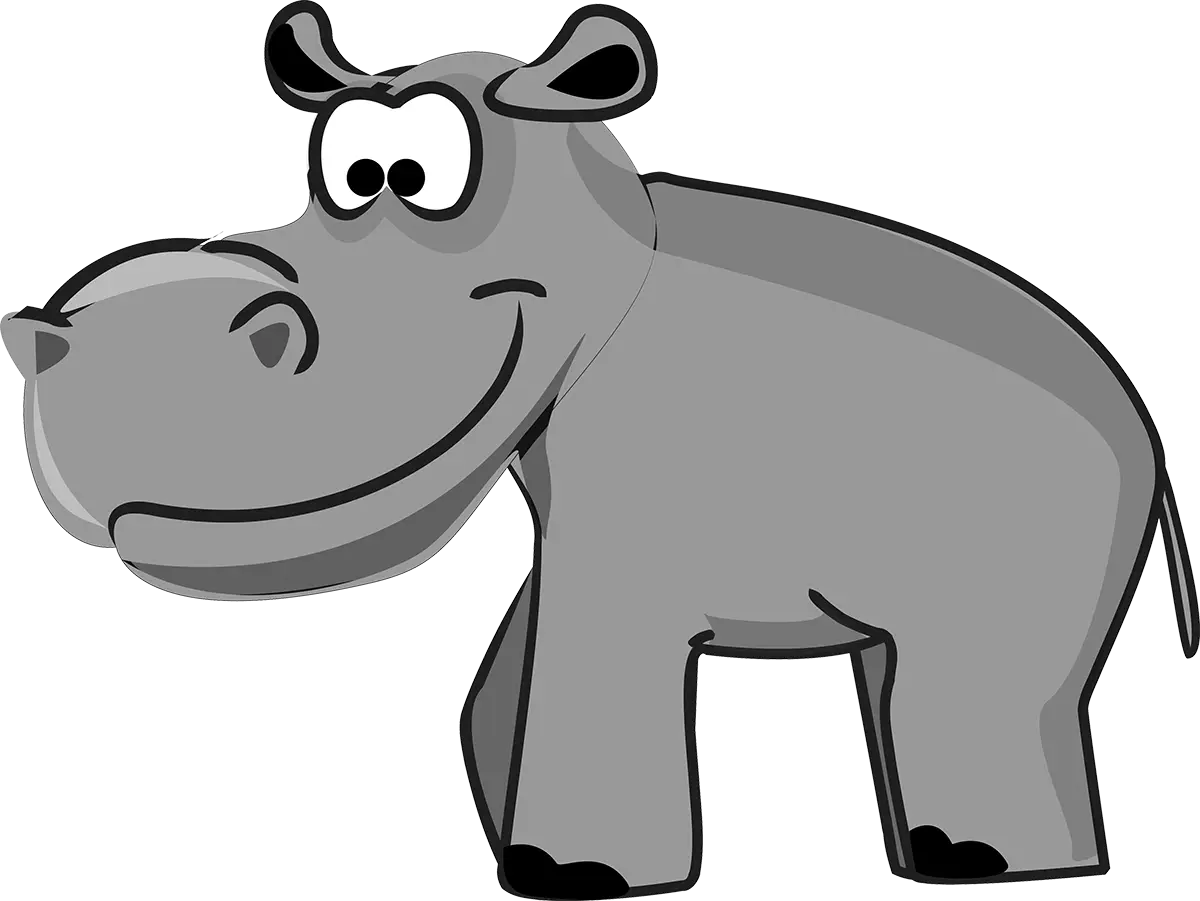 Cute Cartoon Hippo