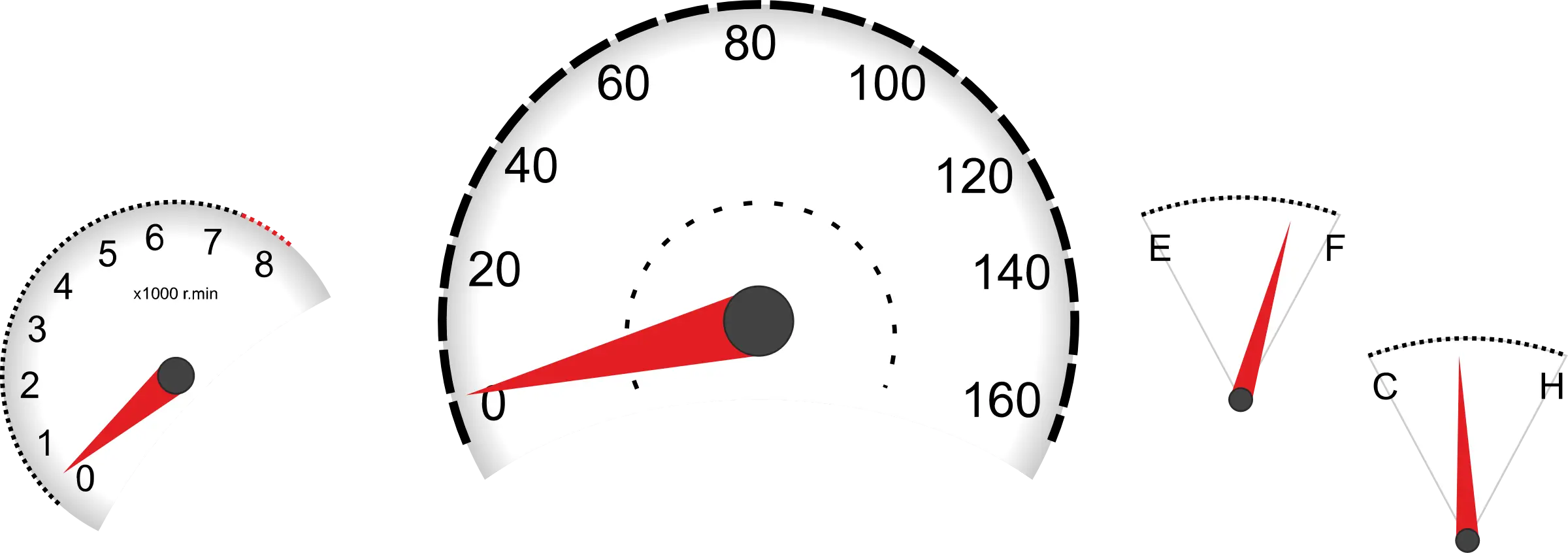 Speedometer and Dashboard Gauges Illustration