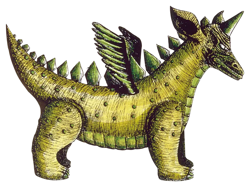 Green Dragon with Wings and Spikes
