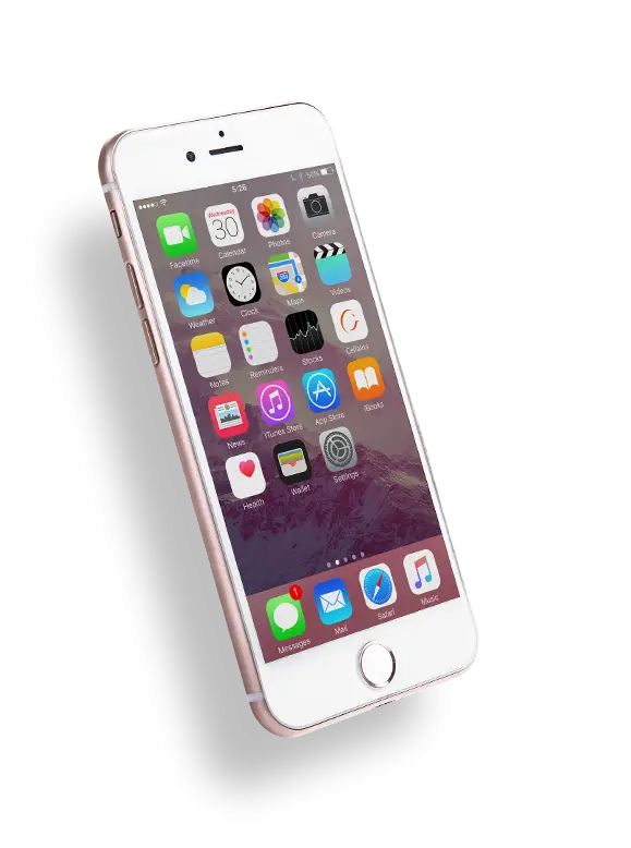 Rose Gold Smartphone with Apps Displayed