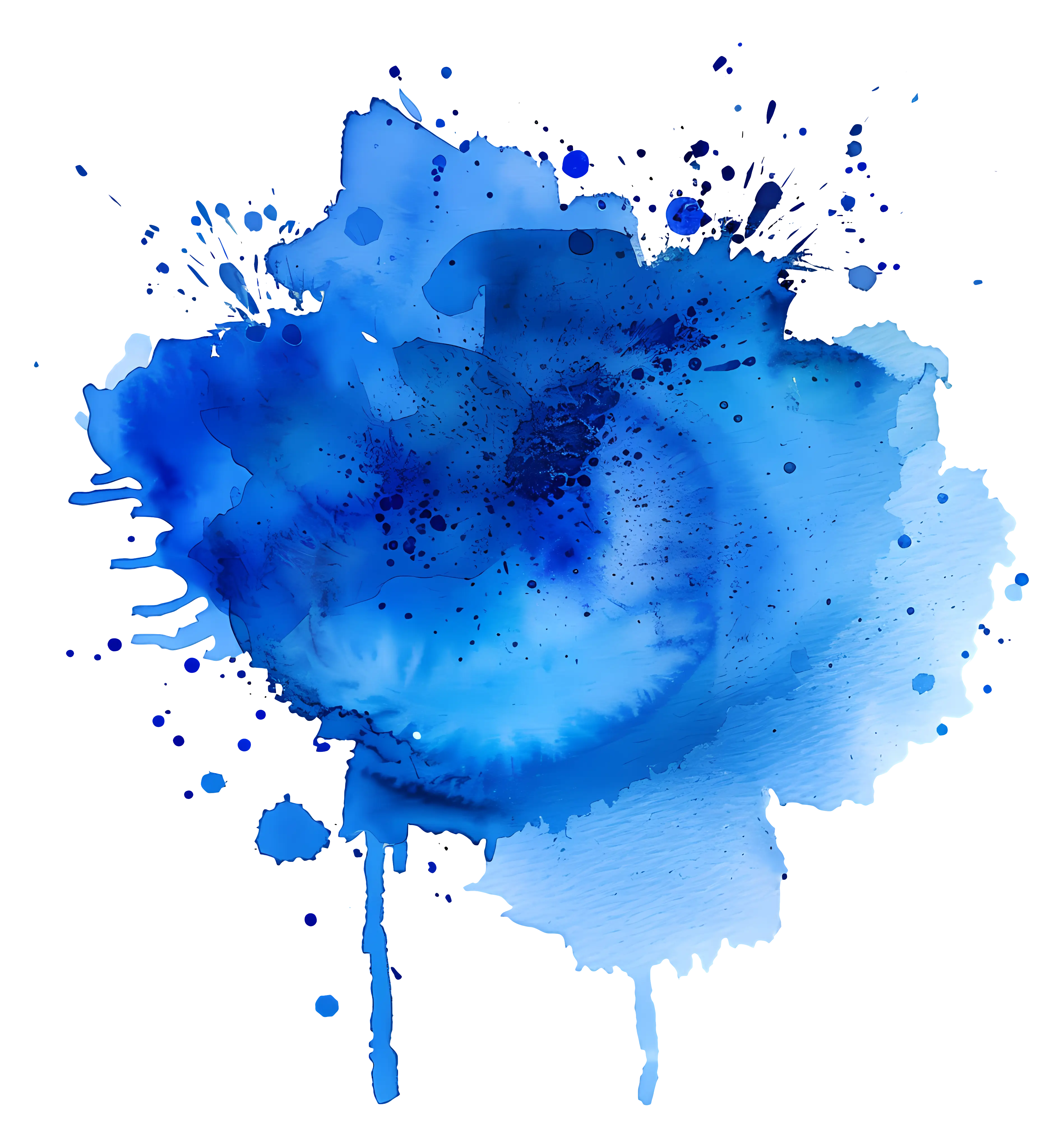 Abstract Blue Watercolor Splash