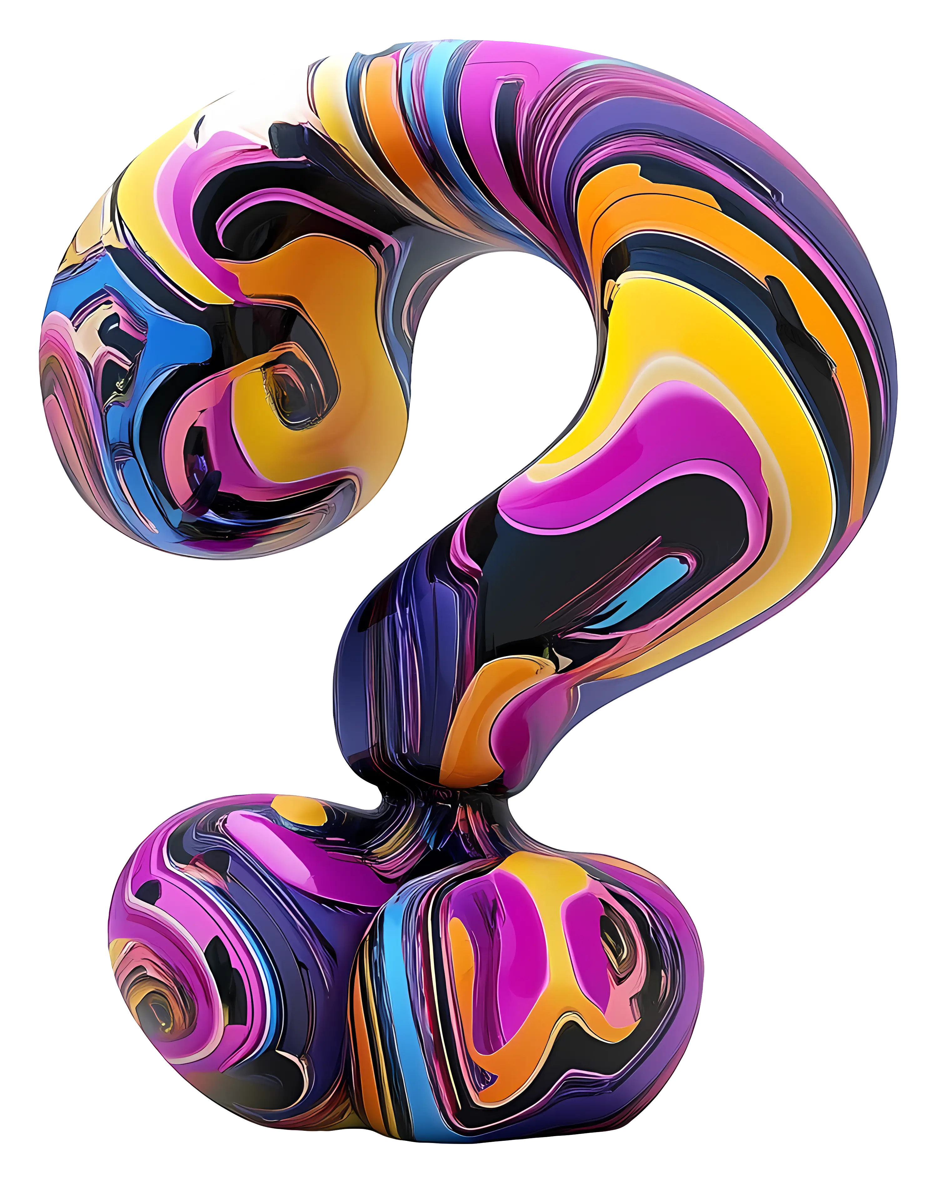 Colorful Swirl Question Mark