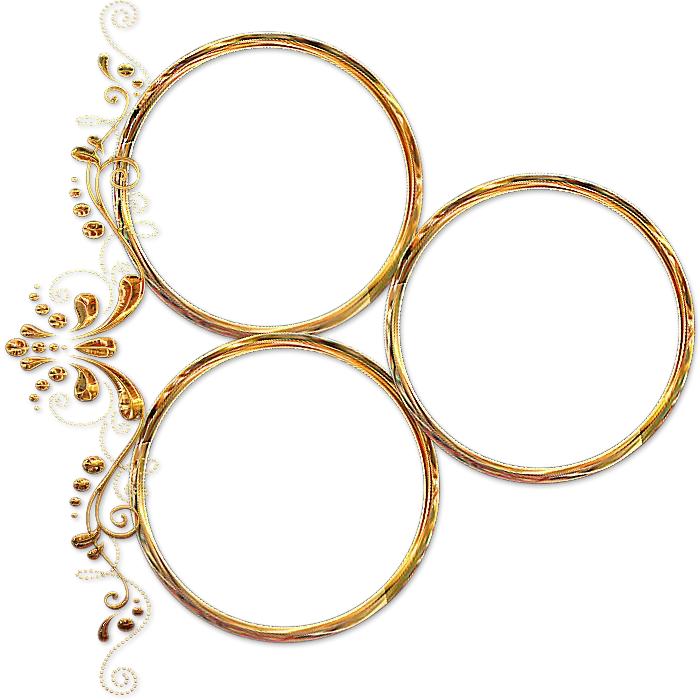 Ornate Golden Circular Frames